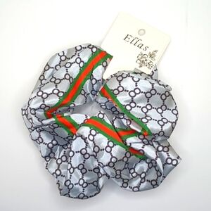 Silver jumbo scrunchie Large luxury fashion hair scrunchie